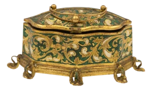 Gilt Metal and Green Enamel Jewelry Box — Maison Boissier, Paris French, Circa 1900–1930