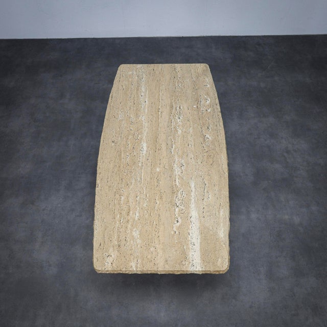 Metal Travertine Coffee Table, Italy, 1970s For Sale - Image 7 of 10