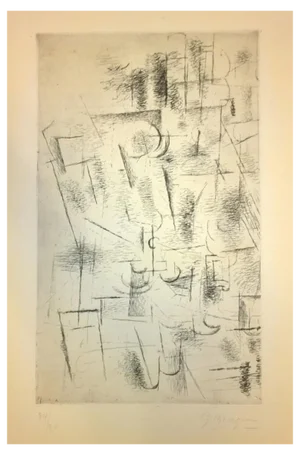 Georges Braque, Composition (Nature Morte aux Verres V11), Etching