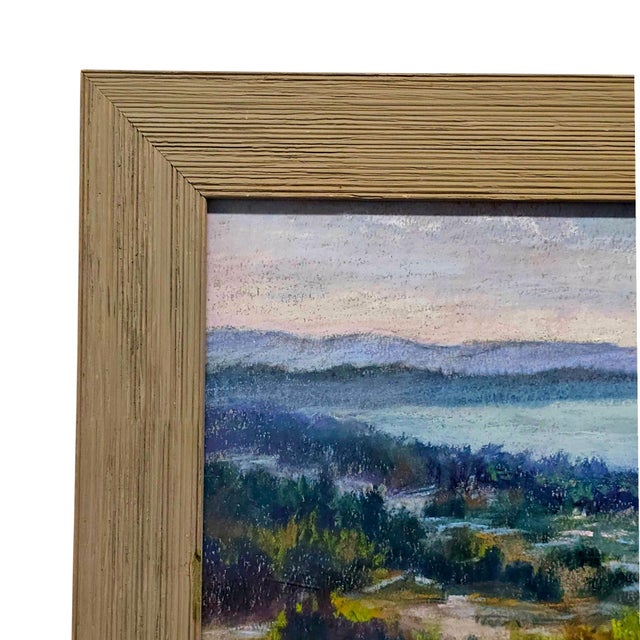 2000 - 2009 Ann Thiermann Monterey Bay Pastel Landscape Painting 22" Framed For Sale - Image 5 of 10