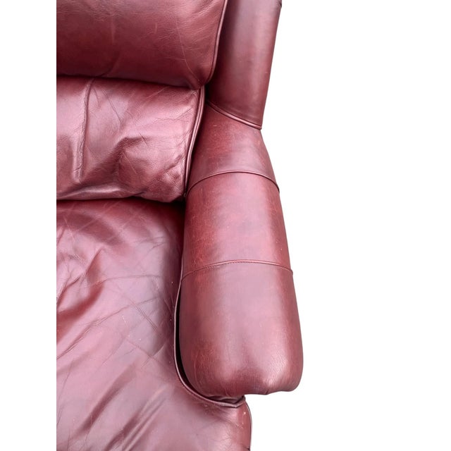 Hancock Moore Pair Austin High Back Lounge Chairs and 1 Ottoman Nailhead Trim For Sale - Image 13 of 18