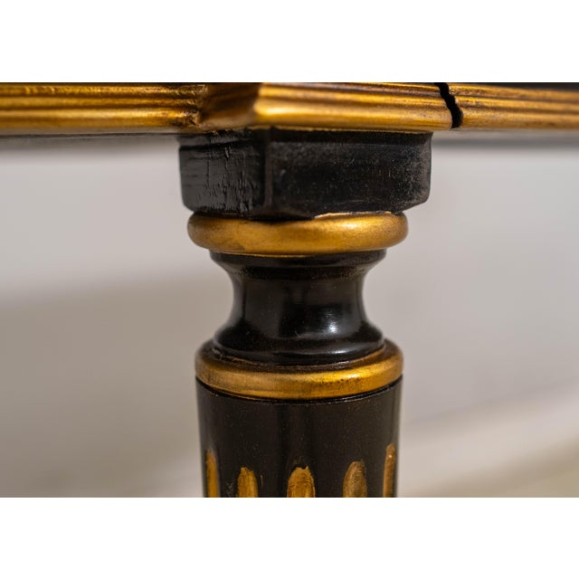Scarborough House Hand Painted Chinoiserie Ebony & Gilt Gold Console Table For Sale - Image 13 of 18