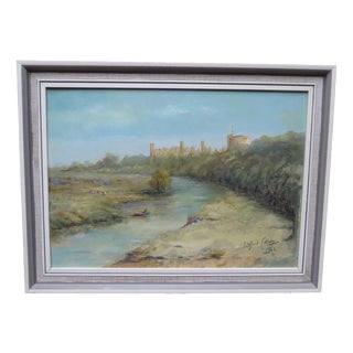 Wilfred Ellison, Castle View, 1962, Oil Painting on Wood, Framed For Sale