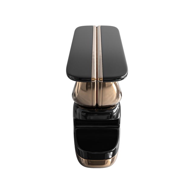 "Respiro" Console With Bronze and Stainless Steel, Handmade For Sale - Image 9 of 9