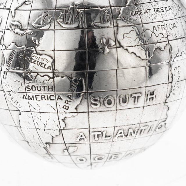 Vintage British Silver Novelty Globe Shaped Writing Sander For Sale - Image 13 of 18