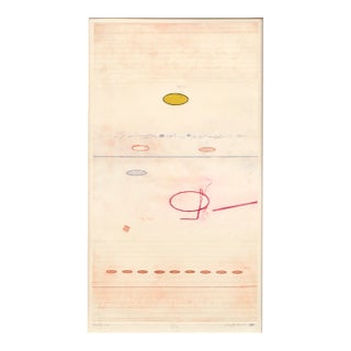 "Orange Row", Abstract Geometric Minimalist Composition W Ovals, Limited Edition by Geoffrey Bowman For Sale