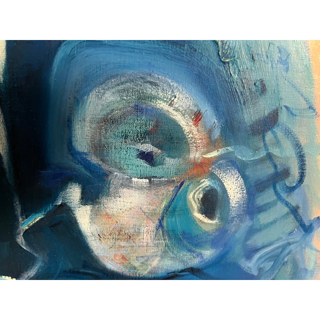 Julia Musson-Laboureau, Large Blue, 1982, Oil on Canvas For Sale - Image 6 of 11