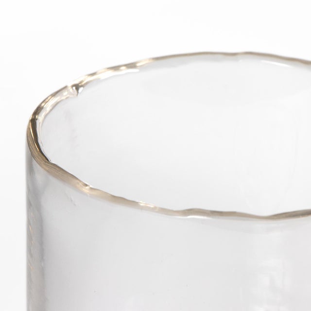 Monogram Glass Votive Small, Clear For Sale - Image 4 of 5