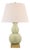 Chapman & Myers by Visual Comfort Signature Gourd Form Small Table Lamp in Celadon Crackle with Linen Shade For Sale