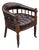 Brown Leather and Mahogany Captain's Desk Armchair, 1860 For Sale