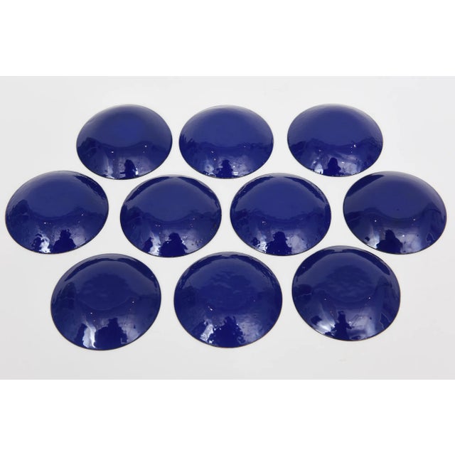 Vintage Enamel Over Copper Small Serving Dishes Set of 10 For Sale - Image 11 of 12