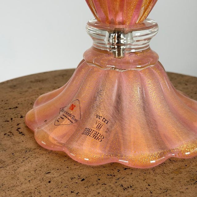 Pink Murano Glass Table Lamps from Barovier & Toso, 1970s, Set of 2 For Sale - Image 6 of 15