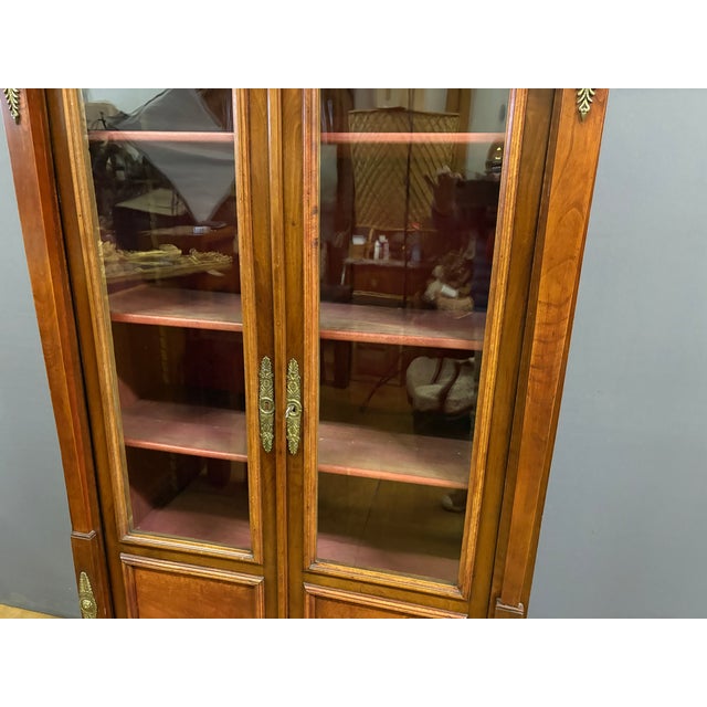 Small Empire-Style Walnut Bookcase, 1930 For Sale - Image 12 of 14