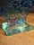 Turquoise Late 20th Century Signed Uda Yehuda Parmat Studio Art Glass Menorah Iridescent Fused Dreidel For Sale - Image 8 of 17