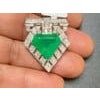 7 Ct Natural Emerald 1 Ct Brilliant cut Diamond Brooch /Pin 18 Kt White Gold For Sale - Image 16 of 18