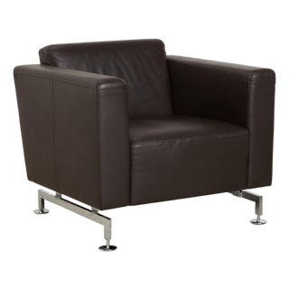 Serge Armchair in Brown Leather from Brühl For Sale
