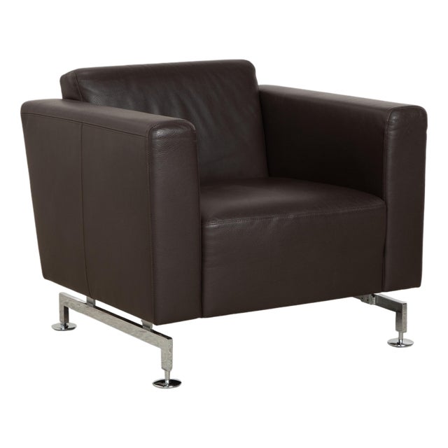 Serge Armchair in Brown Leather from Brühl For Sale