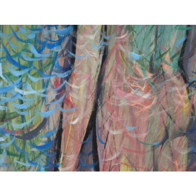 1960s 1960s "Looking Into the Sacred Forest" Expressionist Figurative Oil Painting by John Lancaster For Sale - Image 5 of 10