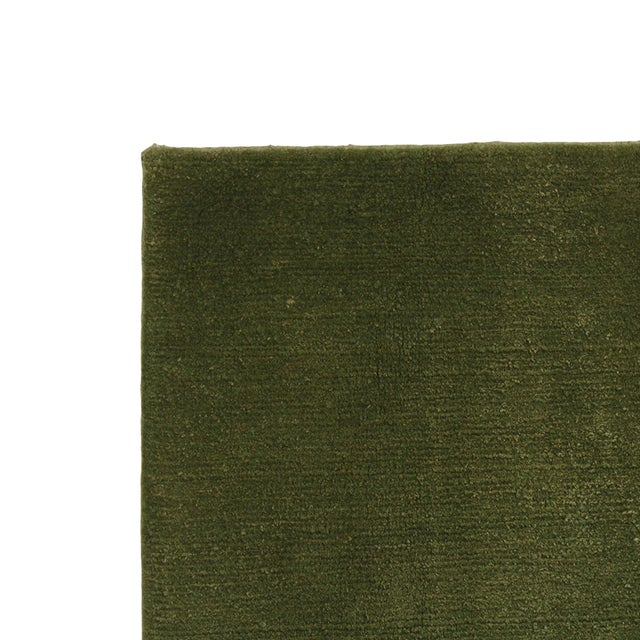 Textile Green Hand-Knotted Wool and Silk Rug by David Delfín, Spain, 2005 For Sale - Image 7 of 10