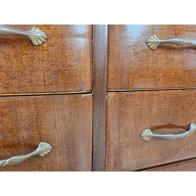 Vintage Six-Drawer Oak Chest of Drawers with Glass Top, 1960 For Sale - Image 12 of 18