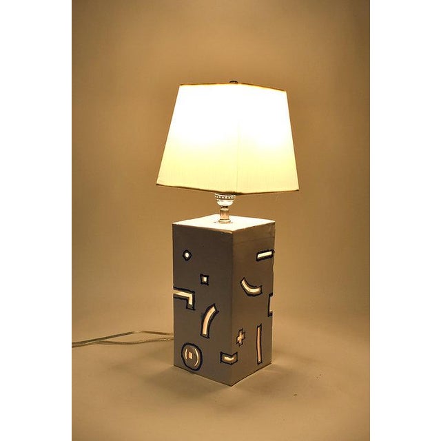 2020s Contemporary Cobalt and White Table Lamp For Sale - Image 5 of 5