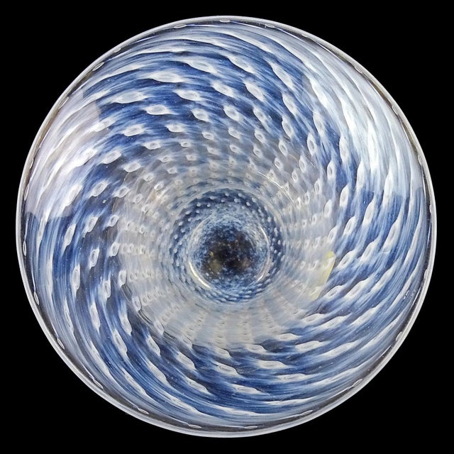 Boda Bertil Vallien White Control Bubble Cirrus Design Sweden Art Glass Footed Vintage Flower Vase For Sale In Orlando - Image 6 of 8