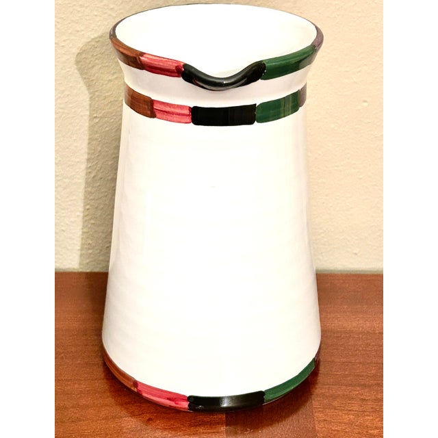 Mid-Century Modern 1990s Deruta Circo by Bill Goldsmith Italy Large Beverage Pitcher, Jug For Sale - Image 3 of 10