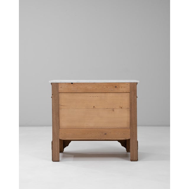 1900s French Louis Philippe Oak Buffet With Marble Top For Sale - Image 14 of 18