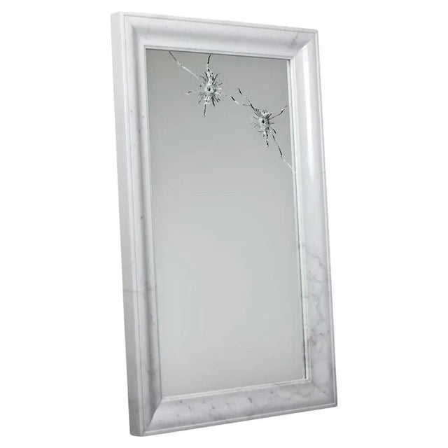 Rectangular Wall Mirror with Marble Frame by Barberini & Gunnell For Sale - Image 9 of 9