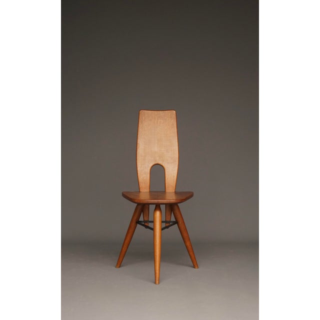 Modern Mid-Century Italian Oak Side Chair, 1950s For Sale - Image 3 of 16