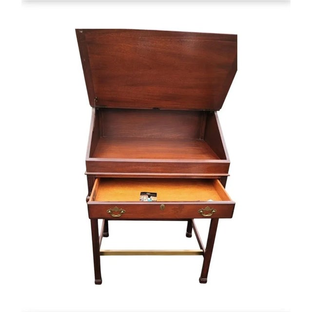 A very rare, limited edition Lexington Furniture's Palmer Home Collection Napoleon III style Mahogany and Tooled Leather...