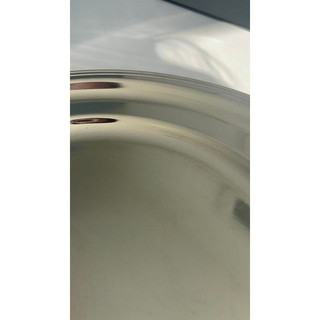 Round Stainless Steel Serving Tray by Guy Degrenne, 1980s For Sale - Image 6 of 8