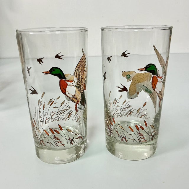 Mid-Century Rustic Americana Libbey Mallard Duck Tumblers - Set of 8, Thanksgiving. For Sale - Image 12 of 12