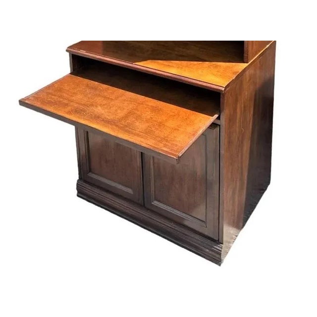 Cherry Wood Bookcase With Pullout Desk Top - Early 21st Century For Sale - Image 4 of 6