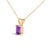 Contemporary 14K Yellow Gold 6x4MM Emerald Cut Purple Amethyst Solitaire Pendant Necklace For Sale - Image 3 of 5