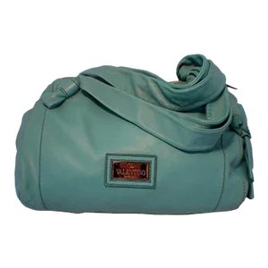 Valentino Teal Lambskin Shoulder Tote Handbag