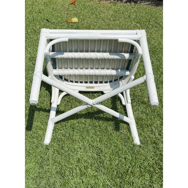 Wood Vintage McGuire Painted Rattan Chippendale Chair For Sale - Image 7 of 12