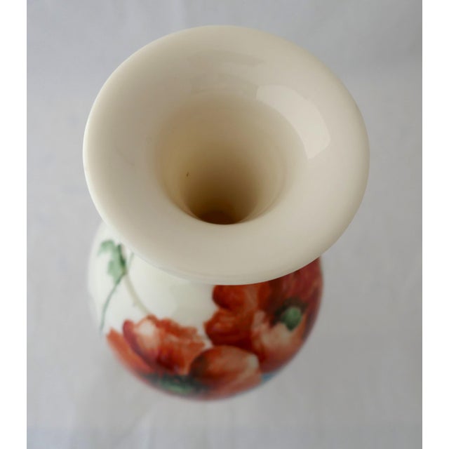 Lenox Antique Hand Painted Lenox Porcelain American Belleek Poppy Vase For Sale - Image 4 of 11
