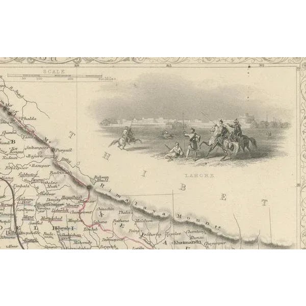 Mid 19th Century Map of India with Cultural and Natural Vignettes, 1851 For Sale - Image 5 of 6