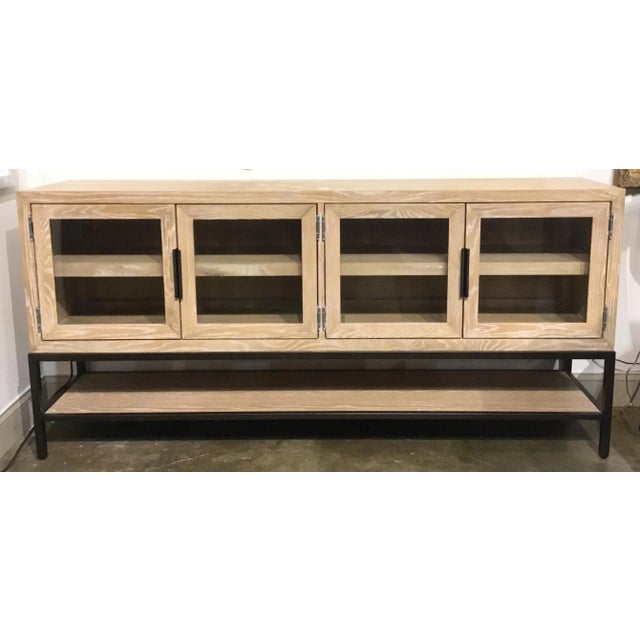 2010s Modern Blonde Wood Cerused Console Table For Sale - Image 5 of 5