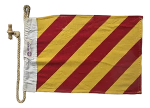 Nautical Signal Flag of Letter "Y" in Shadowbox Frame