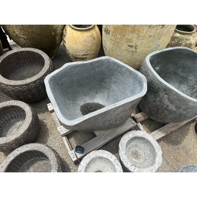 Early 21st Century Vintage Giant Stone Boulder Bowl For Sale - Image 5 of 6