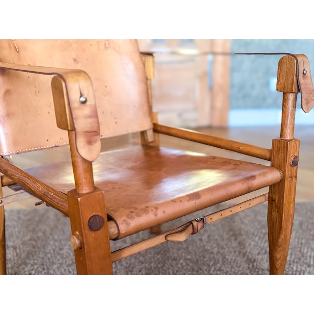 Safari Lounge Chair in Oak and Cognac Leather by Wilhelm Kienzle for Kaare Klint, 1950s For Sale - Image 9 of 14