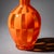 Large glass vase with a long neck, bulbous body, and low circular foot. Executed in a combination of transparent and...