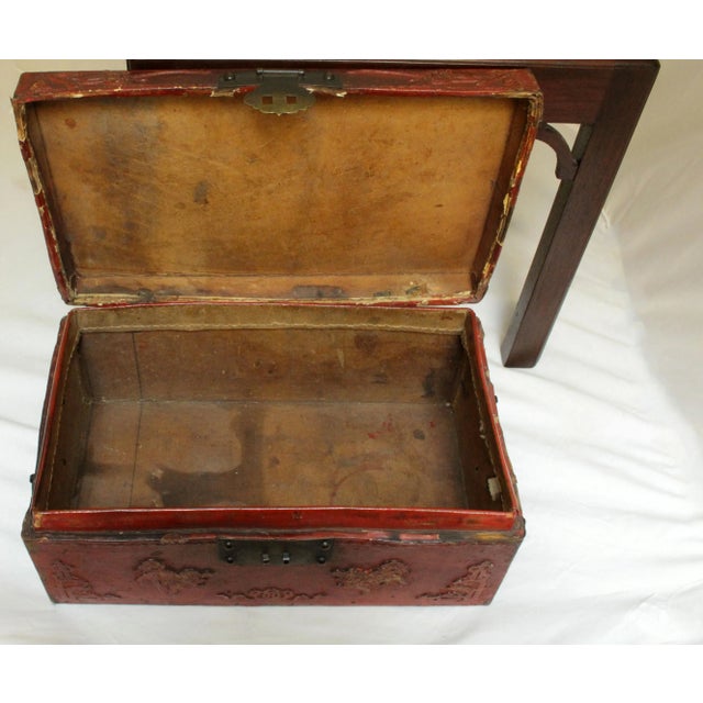 Animal Skin Chinese Export Pigskin Box For Sale - Image 7 of 9