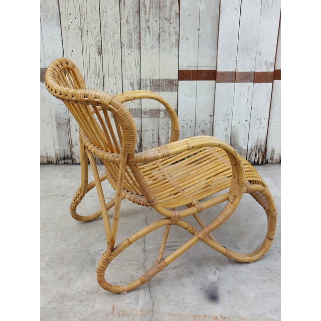 Set of Vintage Armchair and Table in Rattan by Rohe Noordwolde, 1960s For Sale - Image 6 of 13