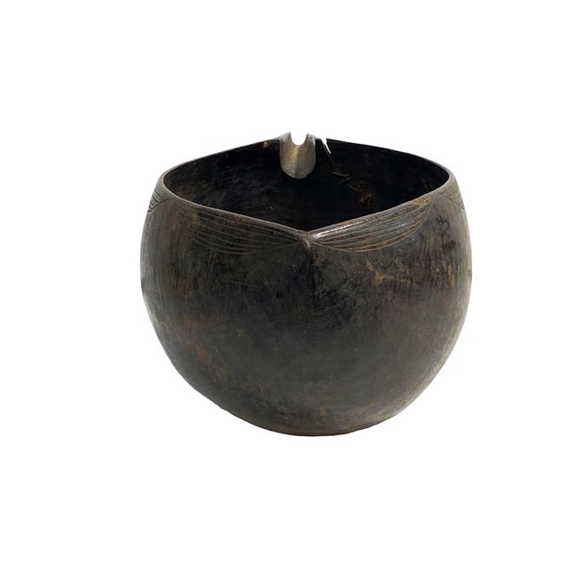 African African Kuba Wooden Cup Figural Head Congo 5.5 " H For Sale - Image 3 of 9