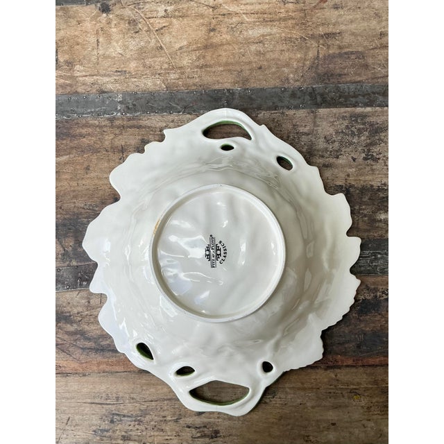 American Vintage Fitz and Floyd Glazed Ceramic Leaf Bowl For Sale - Image 3 of 12