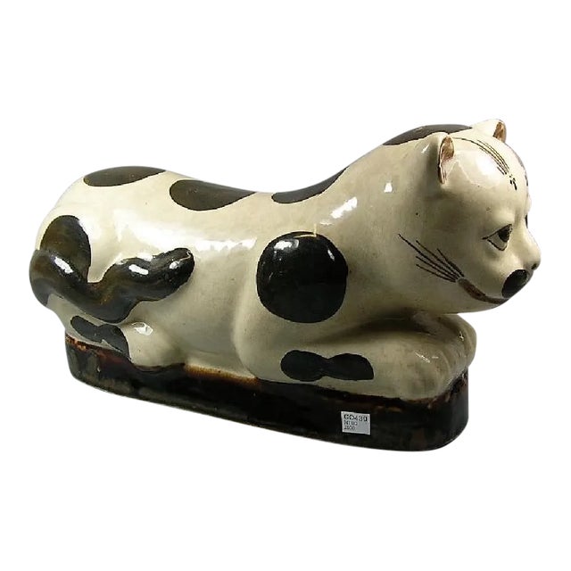 Antique Chinese Cizhou-Ware Ceramic 'Cat' Pillow For Sale