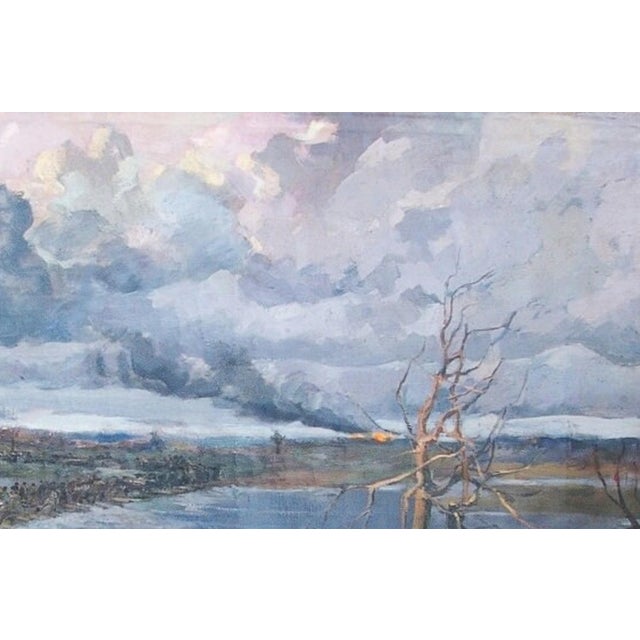 Realism Soviet War Painting, Ukrainian Socialist Realism Art, 1985 130-200 For Sale - Image 3 of 6